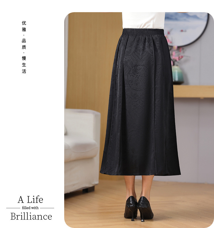 中老年中国风提花复古半身裙女士夏季2024新款中年妈妈半裙马面裙详情8