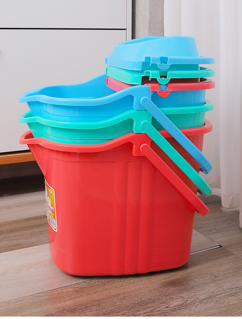 Wheeled plastic floor mop bucket, household cleaning mop bucket, thickened PP mop, wrung water bucket, wheeled household cleaning bucket pic 16
