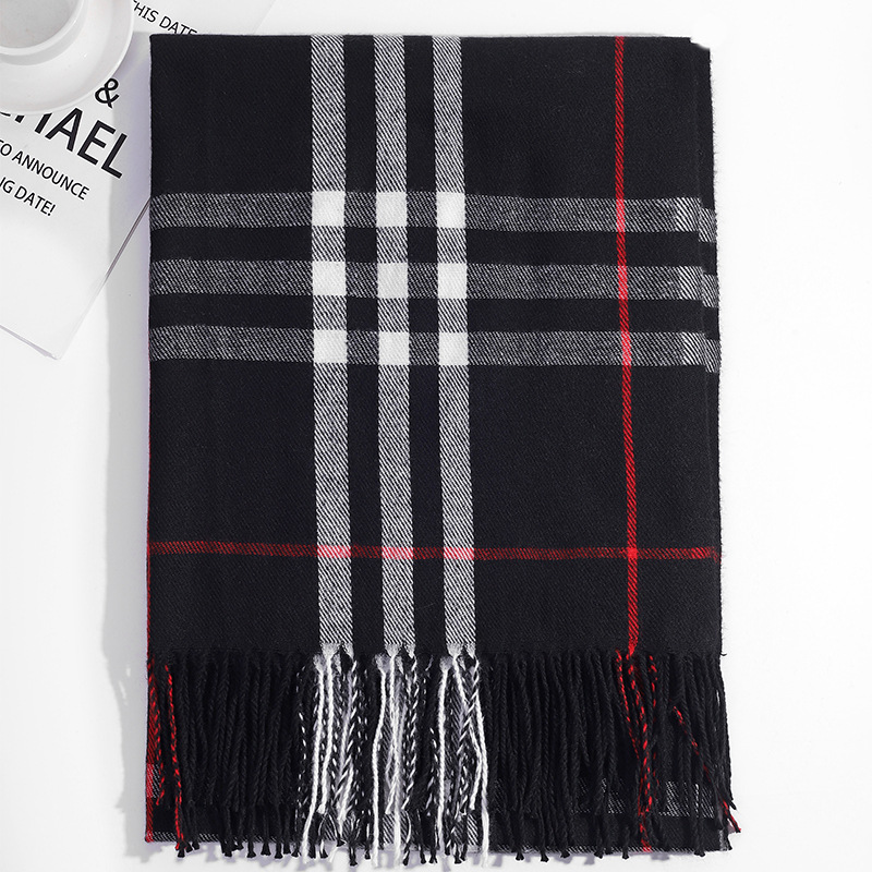 250g冬季经典巴巴格围巾男女百搭加厚保暖围脖仿羊绒流苏披肩外贸详情26