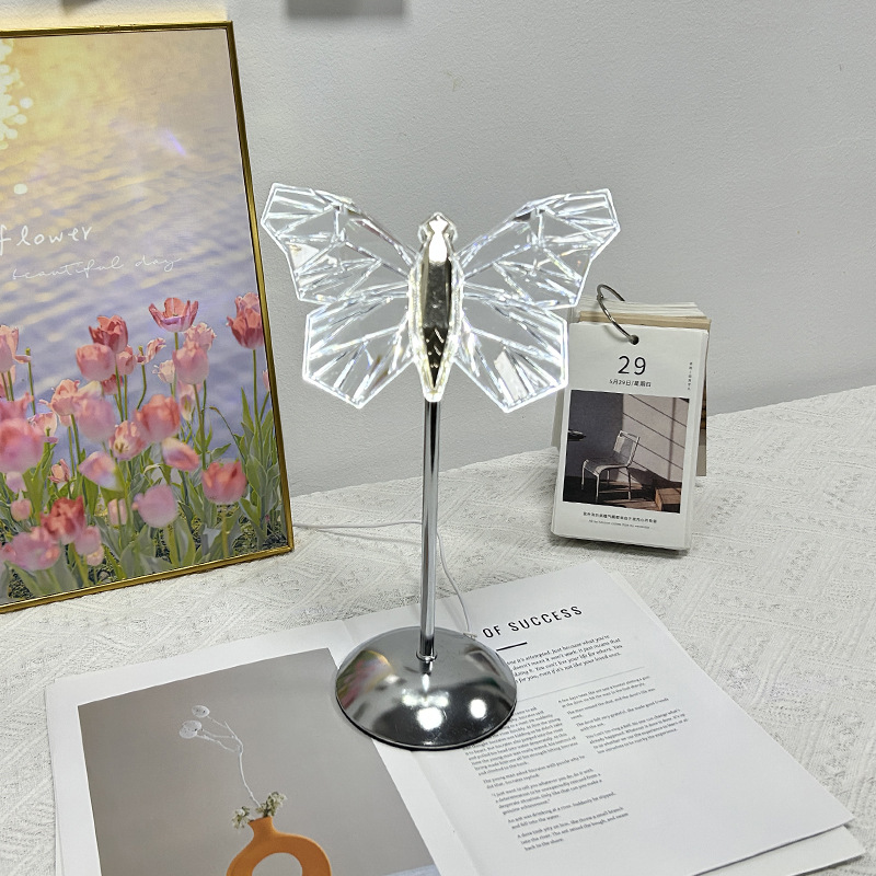 ins轻奢网红氛围灯USB小夜灯创意装饰台灯家居卧室摆件蜻蜓台灯详情8