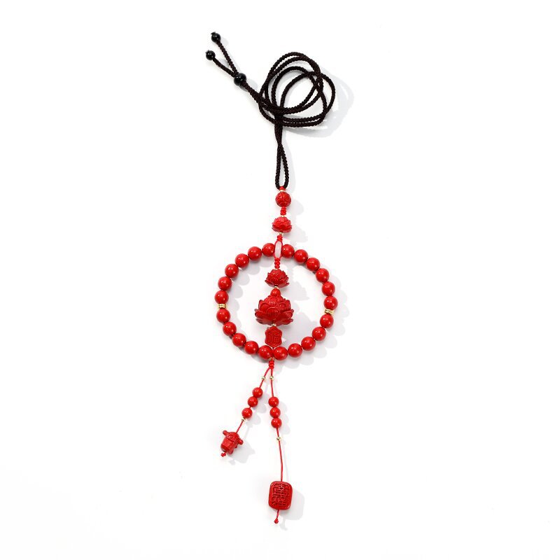 Wholesale red sand car hangers, big steps, lotus flowers, peace, happiness, God of Wealth, car interior accessories, 2023 national trend accessories pic 5