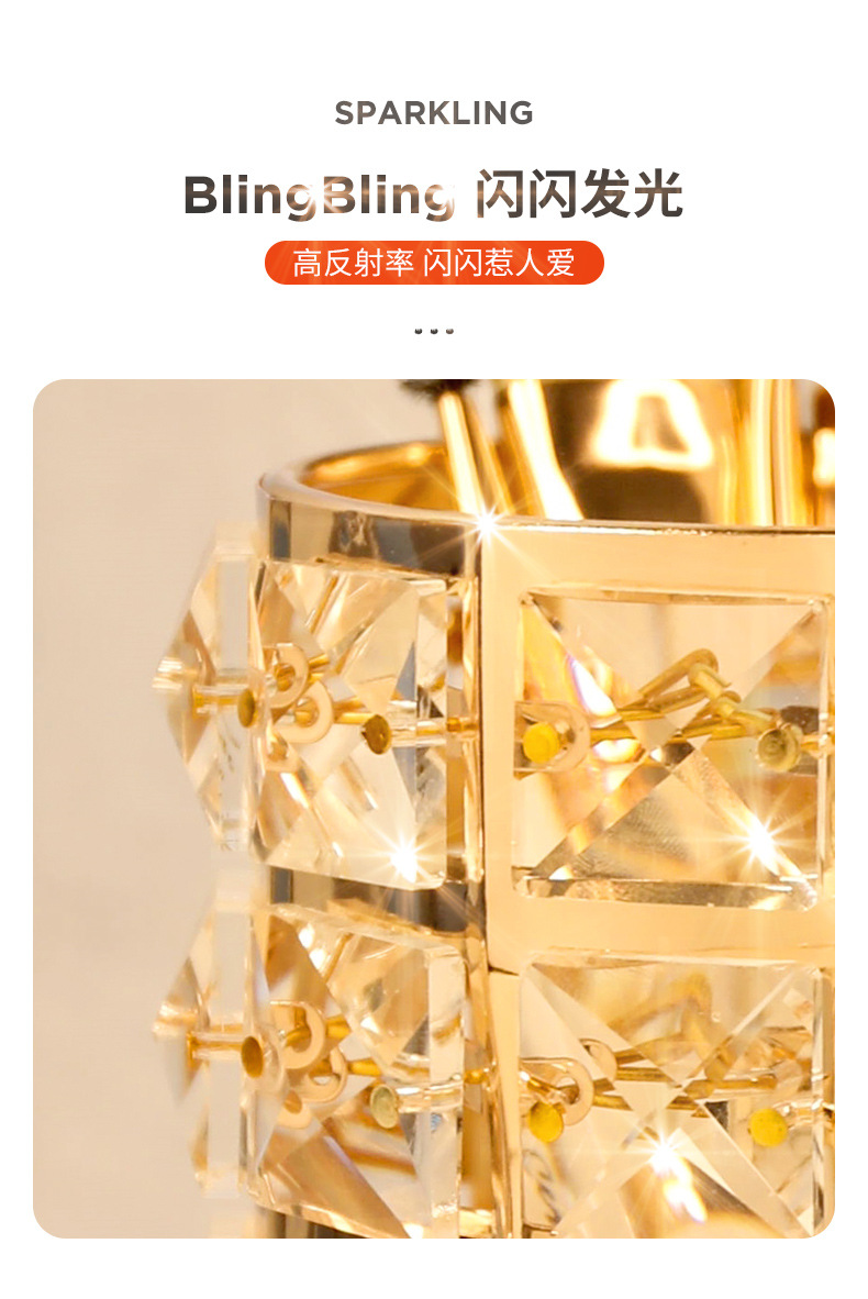 水晶化妆刷收纳筒欧式桌面梳妆台美妆刷子眉笔收纳盒笔刷桶置物架详情2