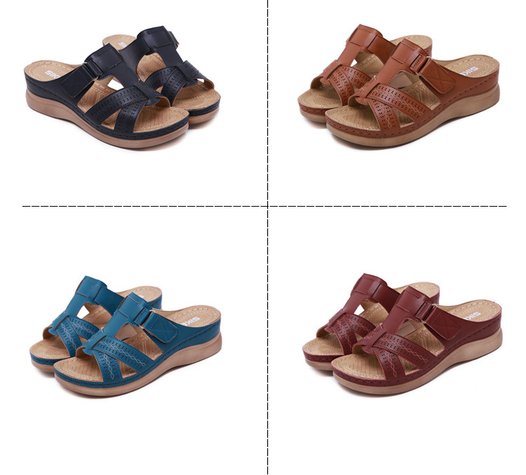 New European and American sandals for women, cross-border car line, mom shoes, large-sized sandals, wedge heel slippers, one-piece consignment pic 52