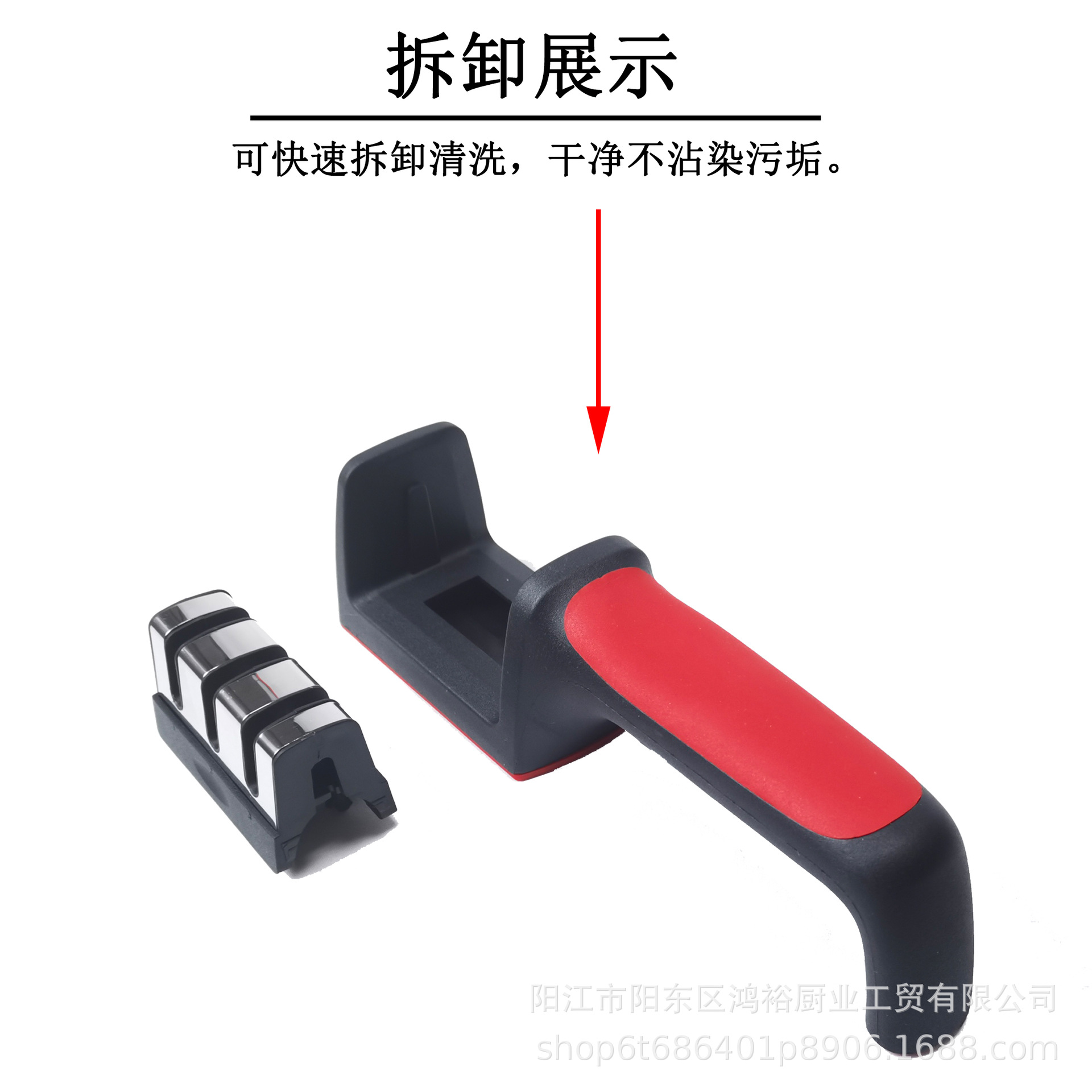 Manufacturer wholesale commercial knife sharpeners, street stall supply, three-section knife sharpeners, manual knife sharpening rods, manual pic 16