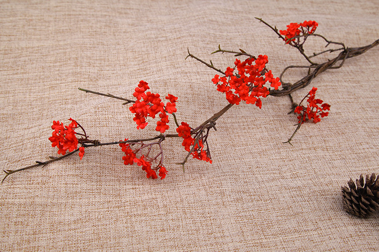 Zen-themed faux cherry blossom vine branches for home decoration, realistic small floral dry branches, tea room artificial flower ornaments, and simple flower arrangements pic 17