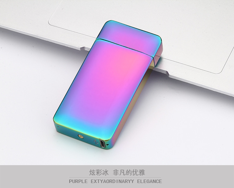 JL903光电感应充电打火机usb双电弧脉冲打火机锌合金防风点烟器详情17