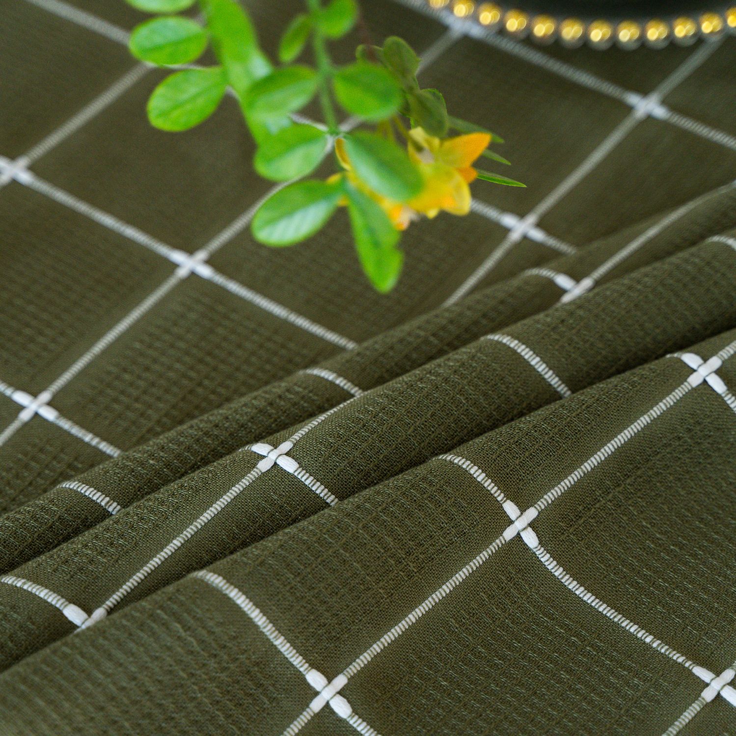 Cross-border TEMU Xiyin round table cloth, Japanese cream white tassel tablecloth, table cloth, cover cloth, Amazon factory wholesale pic 51