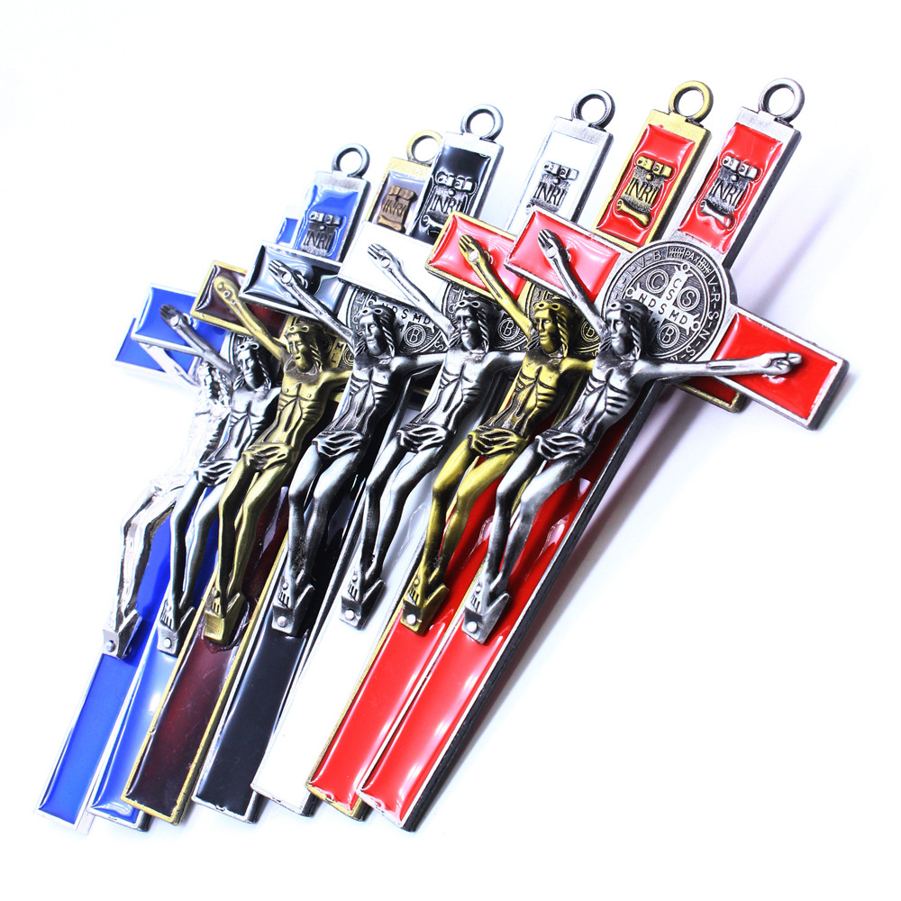 跨境外贸电商滴油金属十字架摆件办公室家用饰品挂饰详情13