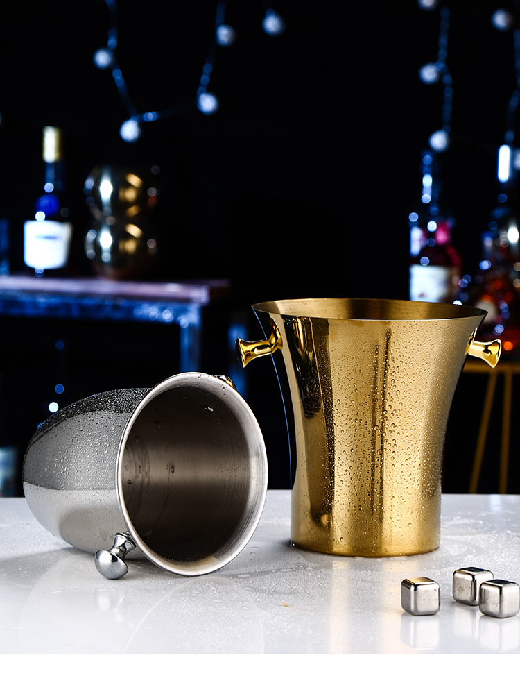 Stainless steel beveled ice bucket, KTV and bar supplies, champagne bucket, beer bucket, wine bucket, ice granule bucket, ice bucket, metal ice bucket, stainless steel beer bucket, stainless steel ice bucket, hotel supplies pic 16
