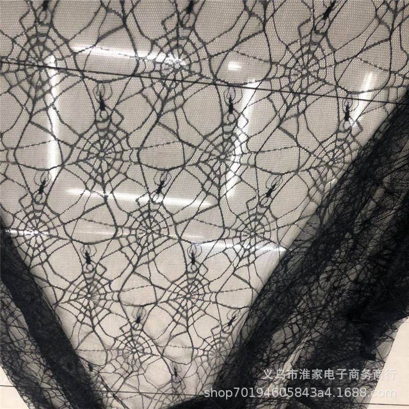 Factory direct sales of Halloween fabric, spider web non-elastic lace polyester bag fabric, lace accessories pic 9