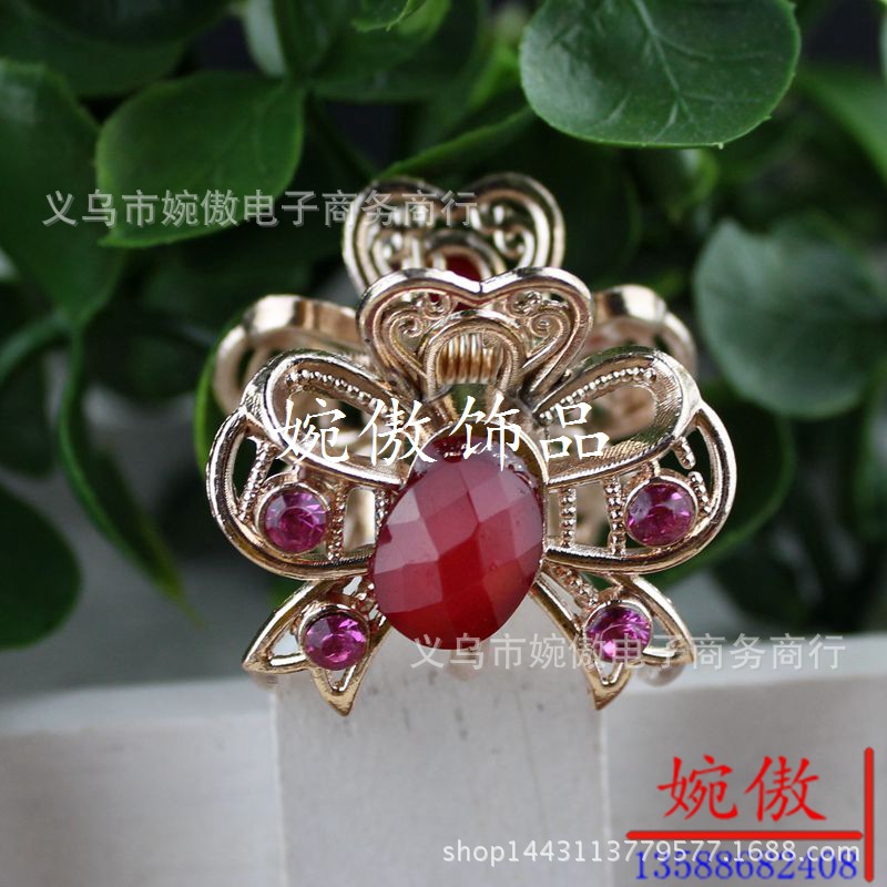 Alloy diamond-encrusted small claw clips, grab clips, hair clips, gold and silver, Yiwu two-yuan store small commodity headwear wholesale pic 32