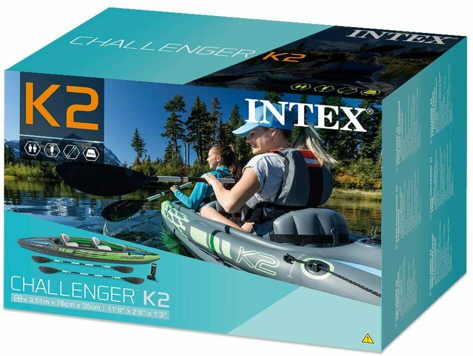 intex 68306 Double Inflatable Boat Challenger Two-person Boat Group Rubber Kayak Assault Rescue Drift Boat pic 9