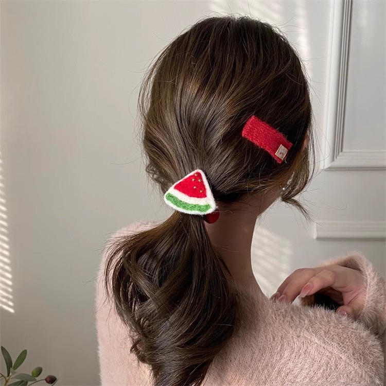 Autumn and winter fruit felt, sweet hair bands, headbands, headwear, cute and simple rubber band hair ties, bb hair clips, edge hair accessories, for women pic 13