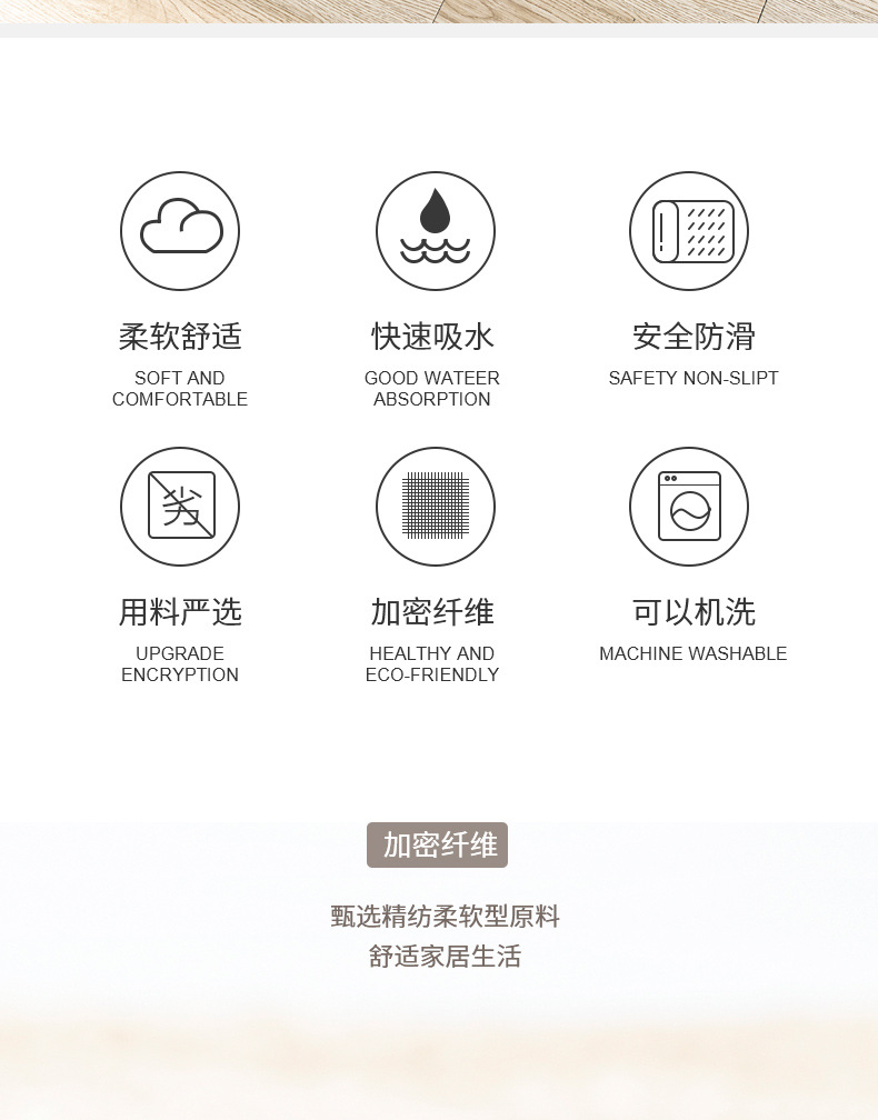 大达DADA入户家用卧室地毯地垫卫生间客厅防滑门垫地垫脚垫详情12