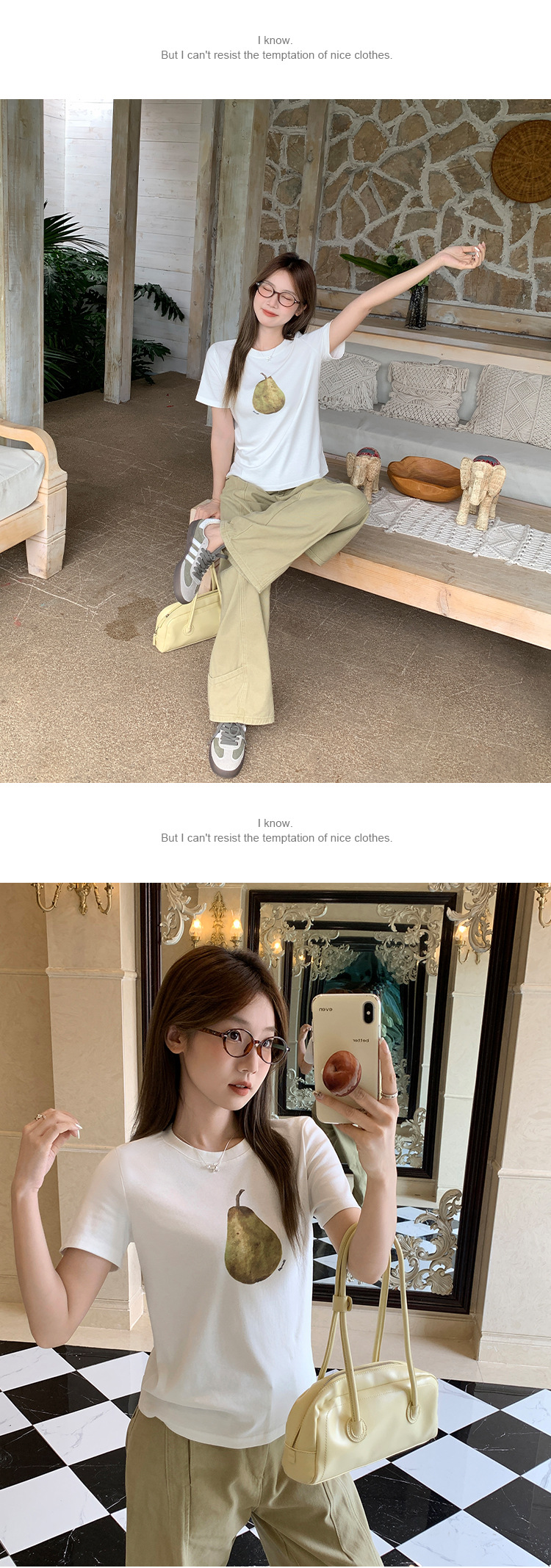 趣味印花设计感圆领短袖T恤女夏季新款通勤百搭简约休闲绝美上衣详情10