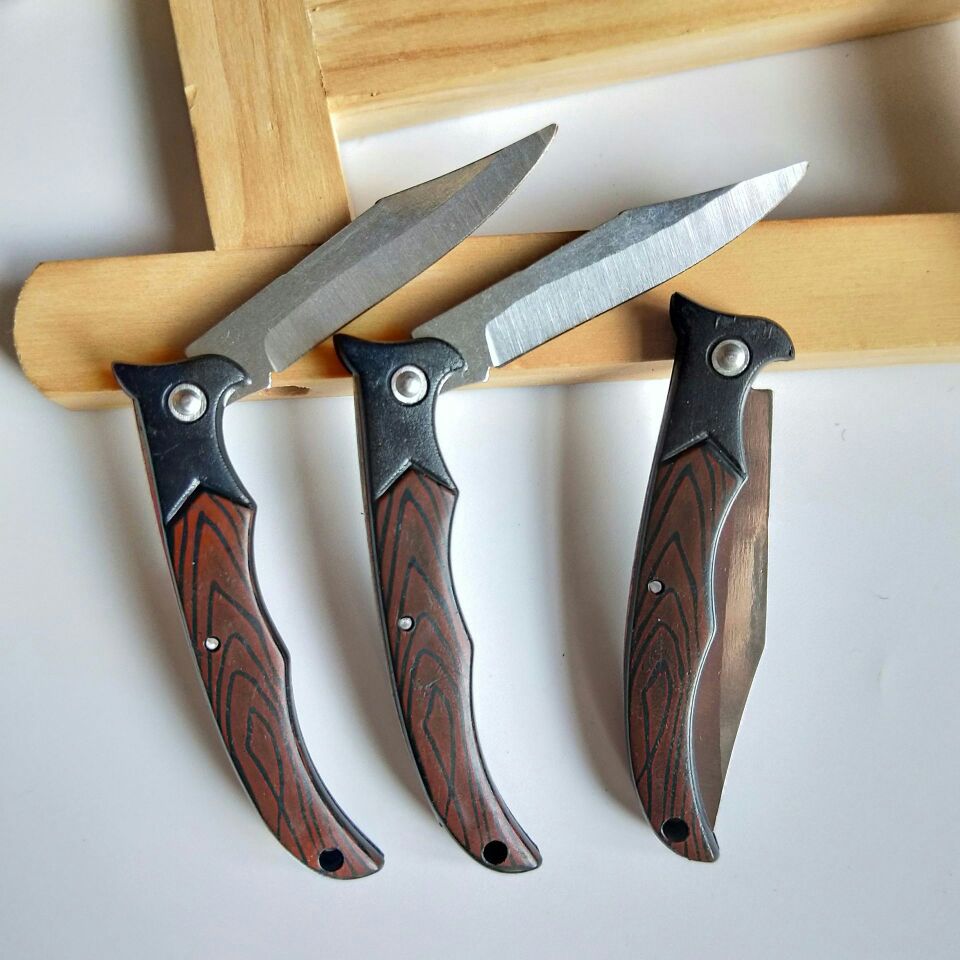 New wood-grain knife, folding knife, stainless steel fruit knife, small folding knife, portable unboxing knife, peeler knife, 2-yuan store pic 6