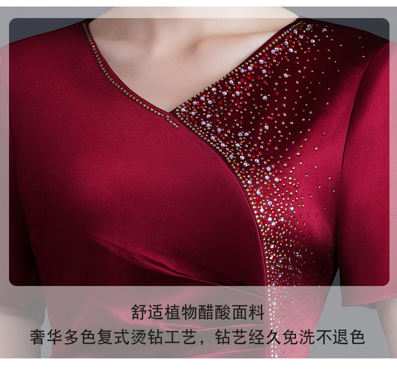 2024年夏季新款典雅旗袍连衣裙时尚洋气婚礼妈妈装喜婆婆婚宴礼服详情6