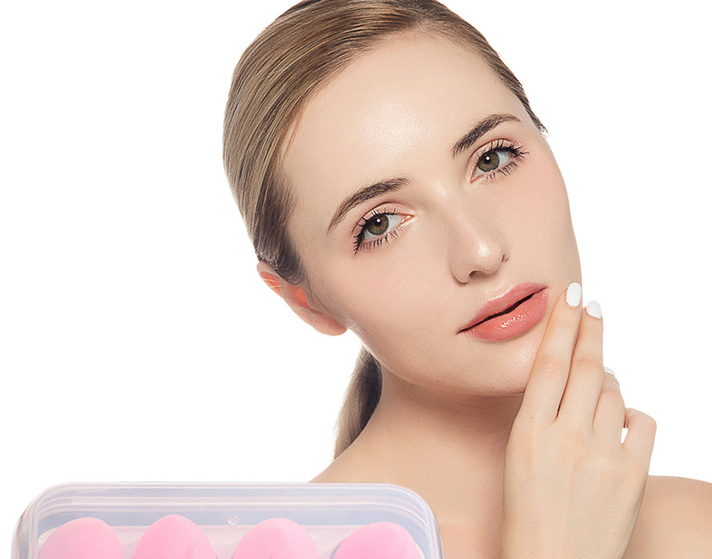 Egg box beauty egg set, super soft, no powder, makeup foundation puff, makeup egg dry and wet dual-purpose, 8 compartments pic 7