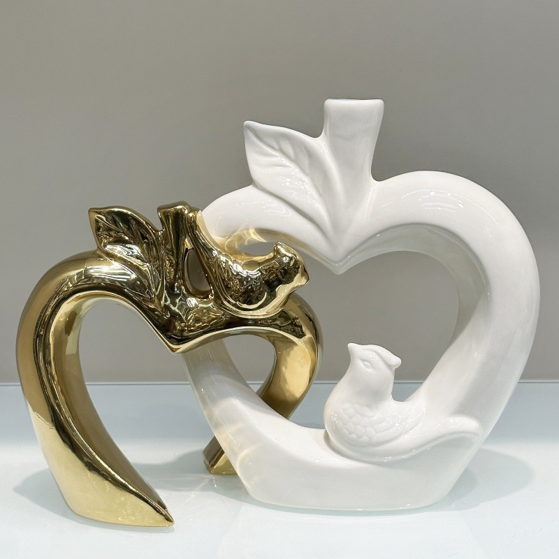 跨境轻奢现代电镀陶瓷花瓶动物高级艺术品创意插花陶瓷工艺品摆件详情9