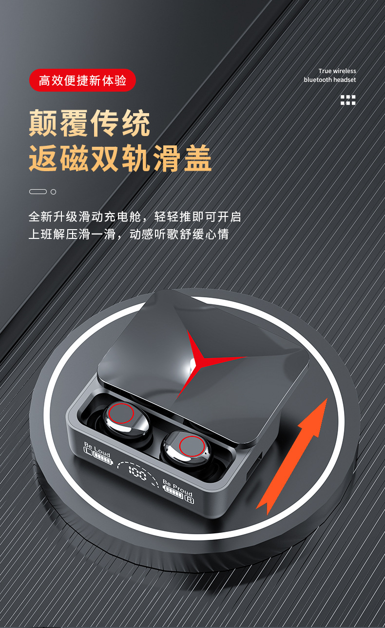 Cross-border Bluetooth headphones YD F9-5C F9 yd03 x15 wireless touch digital display in-ear sports headphones pic 2