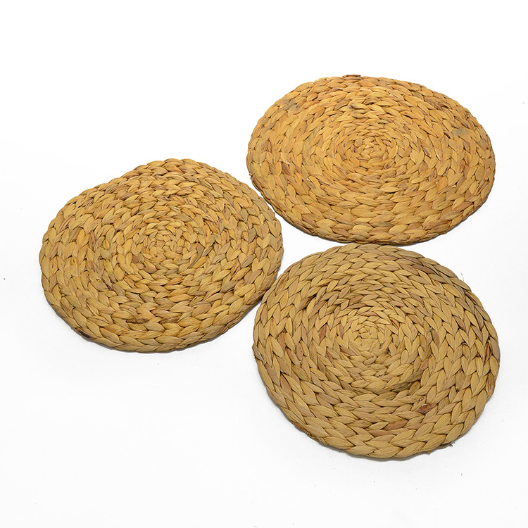 葫芦草餐垫日用圆形隔热餐垫草编简约日系个性垫碗垫水葫芦垫子详情2