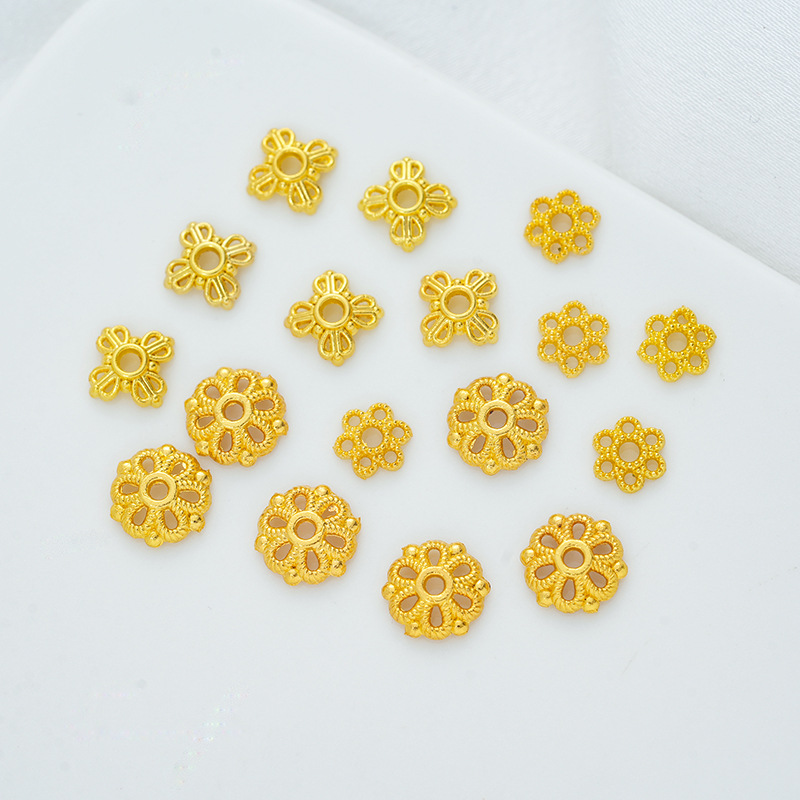 保色镂空花托珍珠托隔珠片diy手工自制串珠手链项链隔片饰品配件详情13