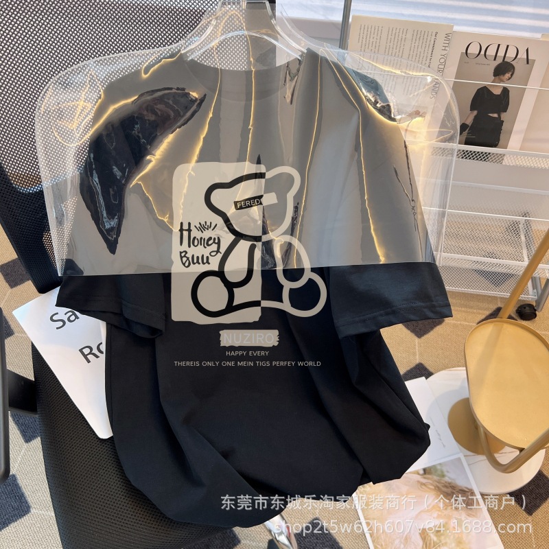 十三行女装短袖韩版宽松T恤卡通印花校园学生上衣女生短T直播批发详情13