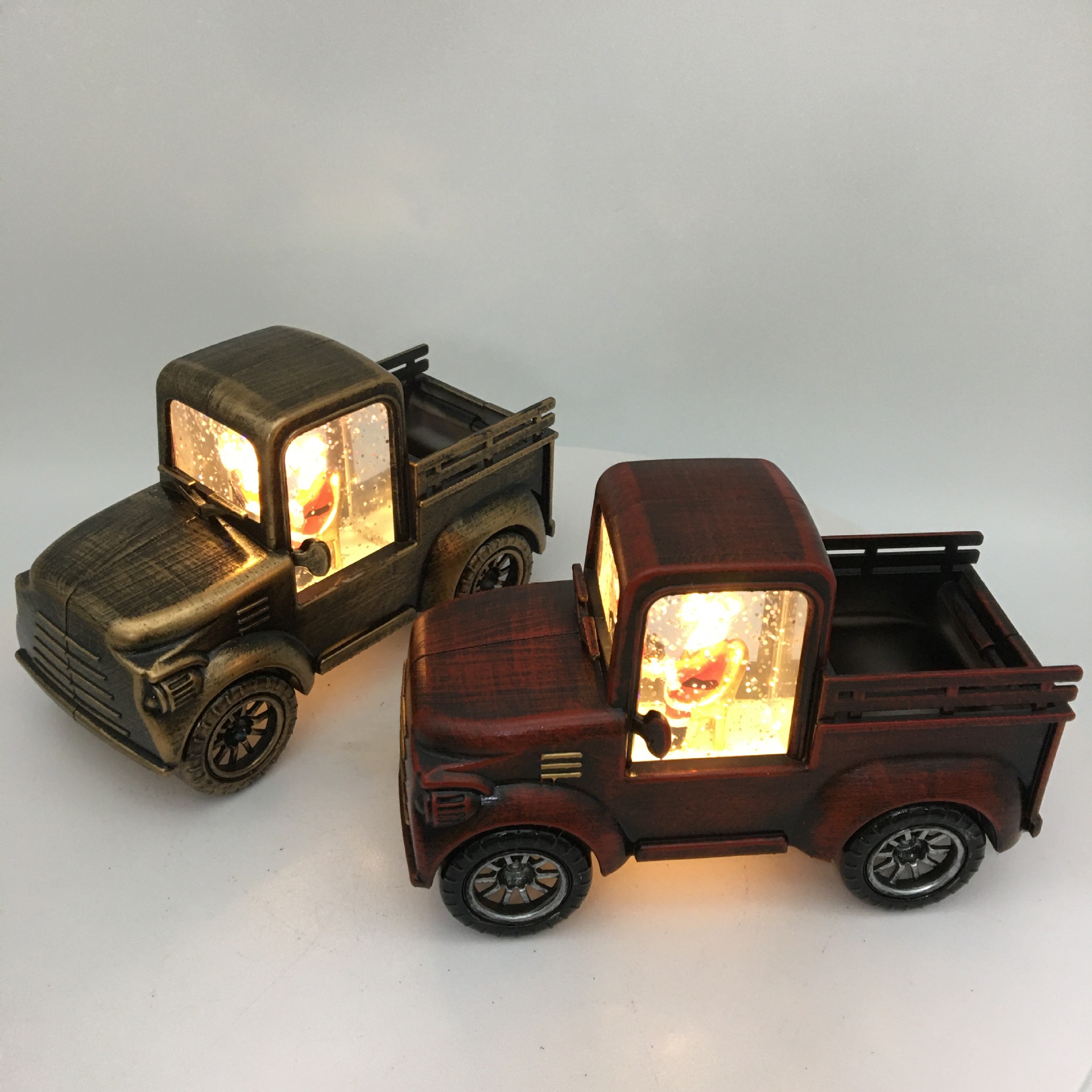 New holiday gifts: Illuminated, scallion oil leather truck, creative decorative items, window display, counter, Christmas gifts pic 8