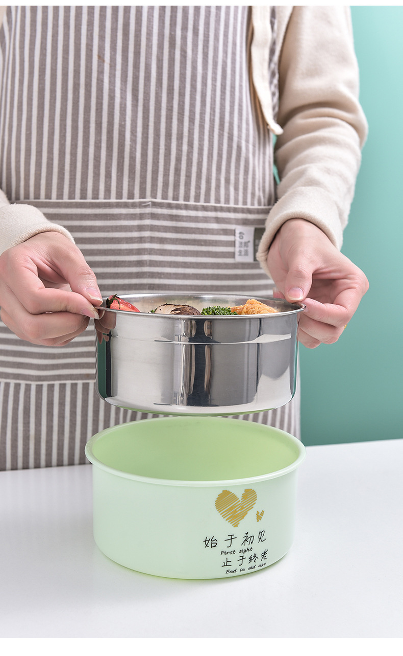 食品级不锈钢学生宿舍泡面碗防摔隔热打饭午餐盒成人便携密封饭盒详情8
