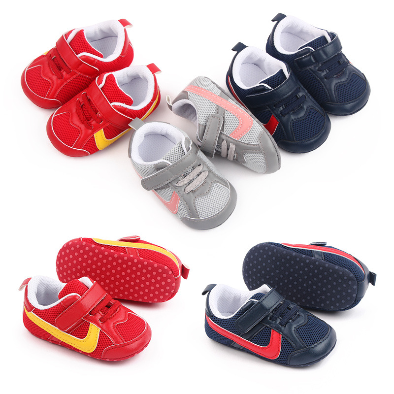 3-6-12 months old baby shoes: Comfortable and breathable mesh baby shoes, anti-slip soft-soled walking shoes M22-3 pic 1