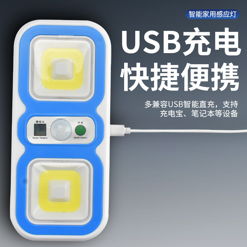 USB charging smart COB outdoor human body sensor wall lamp with remote control, home outdoor courtyard lighting sensor remote control pic 3