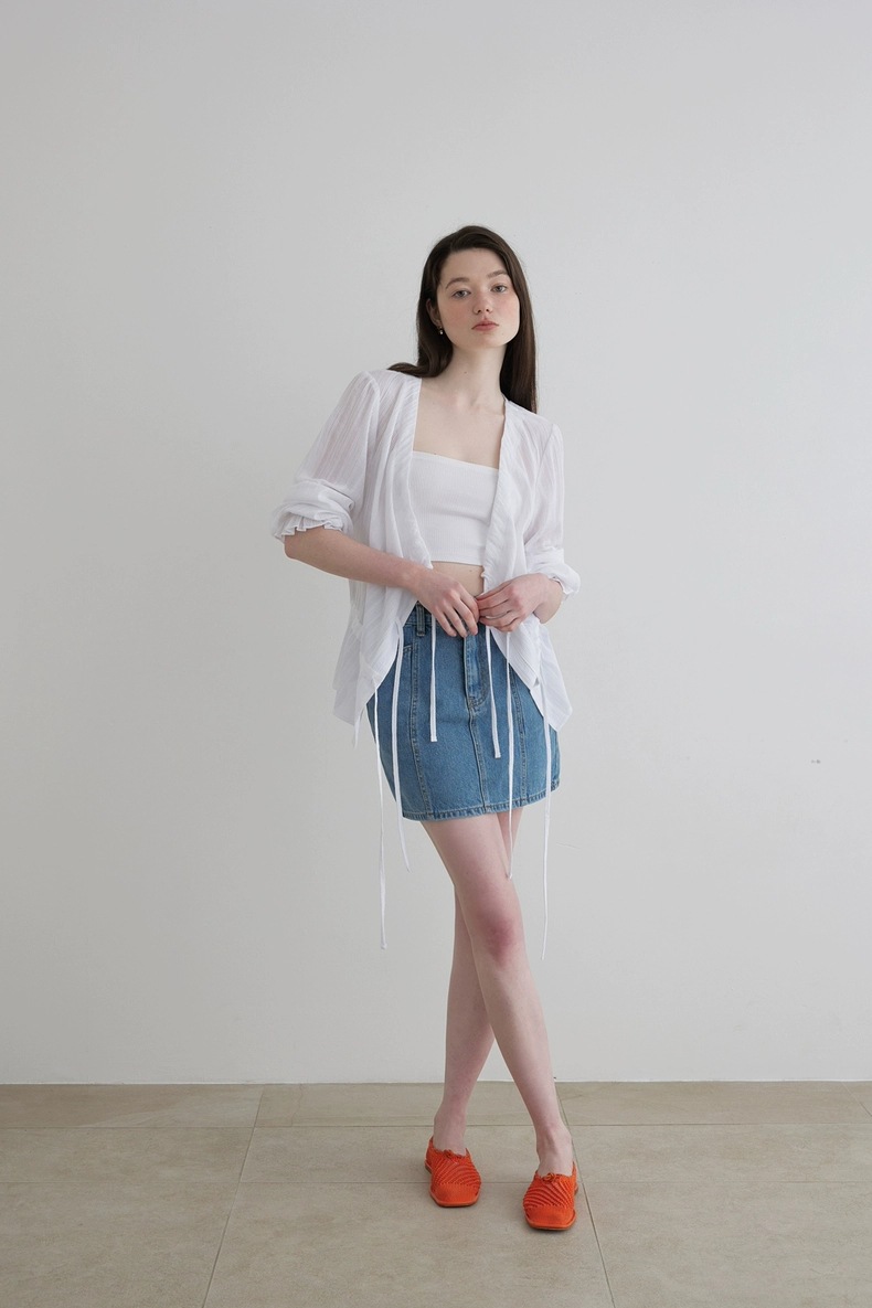 In-stock 2024 autumn new style, the same stylish bow tie drawstring shirt as Han So Hee from Dongdaemun, South Korea pic 49