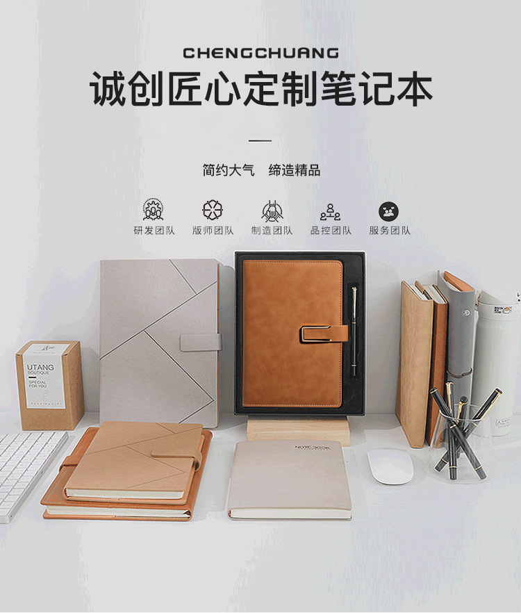 Customized creative a5 magnetic clasp business office notebook, thickened b5 notebook diary, customized logo pic 1