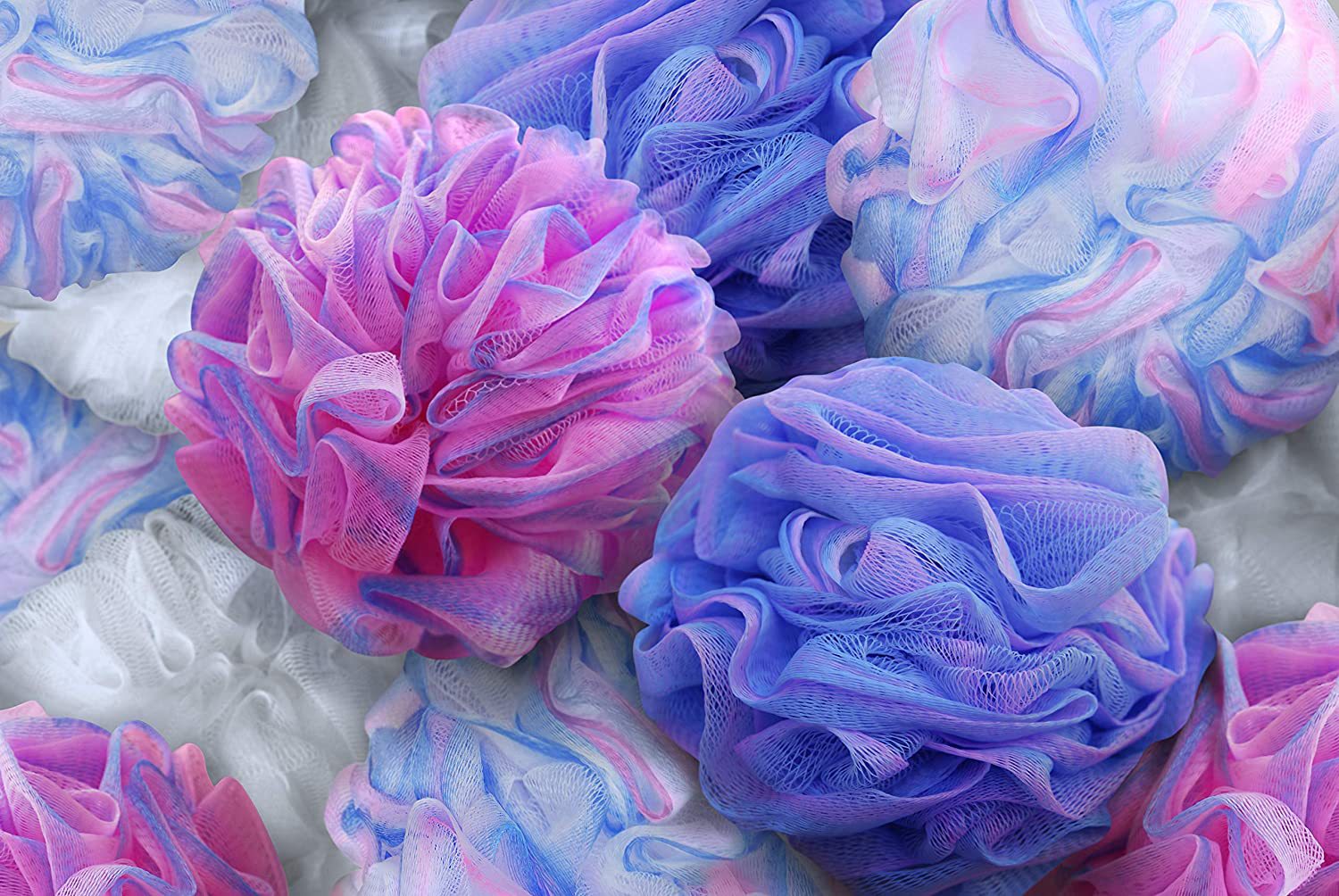 Customizable styles of bath balls from the original manufacturer, including bubble nets, bath sponges, bath balls, GRS recycled materials, and bath flowers pic 25