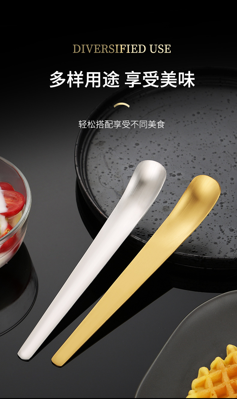 304不锈钢勺子雪糕勺长柄搅拌勺日式平头吃饭甜品蛋糕勺冰淇淋勺详情8