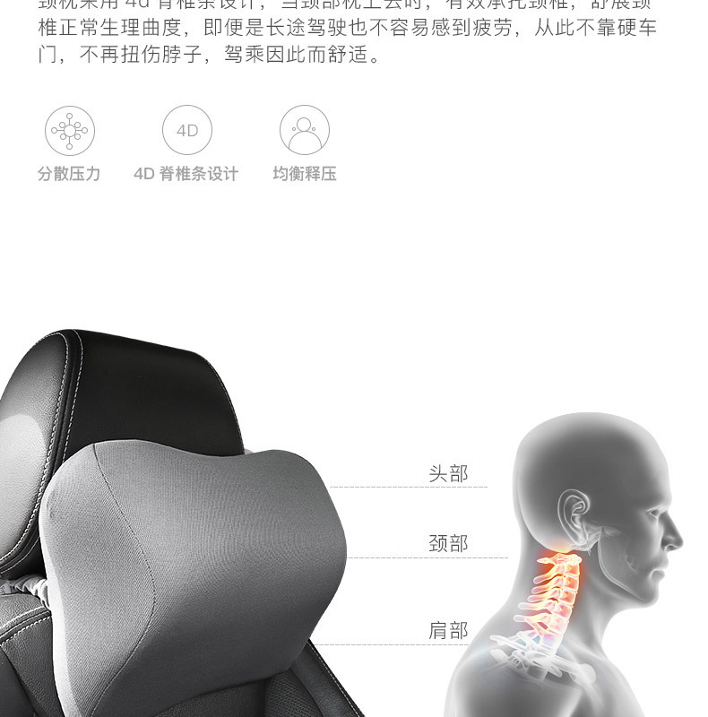 Car headrest neck pillow, car neck rest pillow, car interior seat, car interior driving head rest pillow pic 10