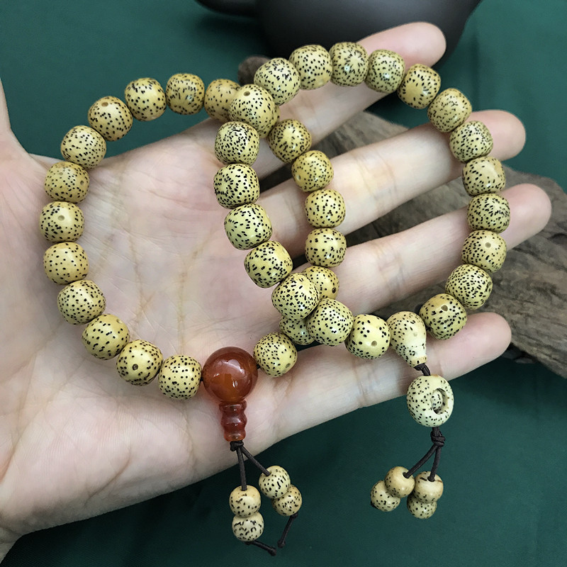 Mini Star and moon Bodhi seed bracelet, Shoushan charcoal-burned cat artistic and retro double and single loop bracelet and jewelry wholesale pic 8