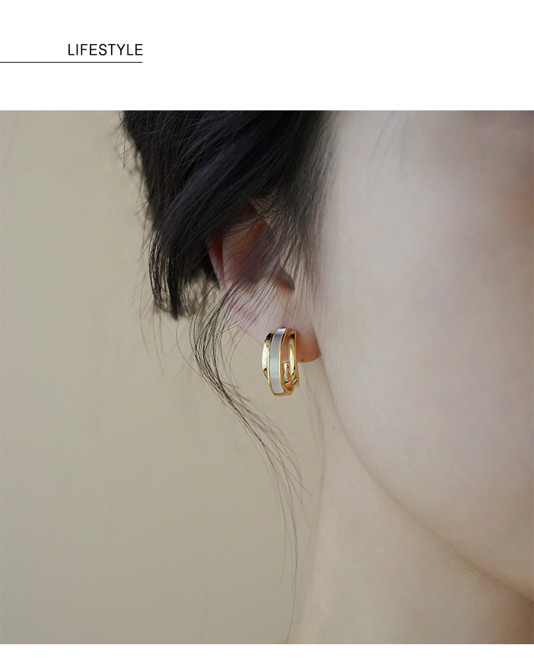 法式贝母耳环轻奢高级感小众精致气质耳钉金属贝壳耳饰品银针批发详情3