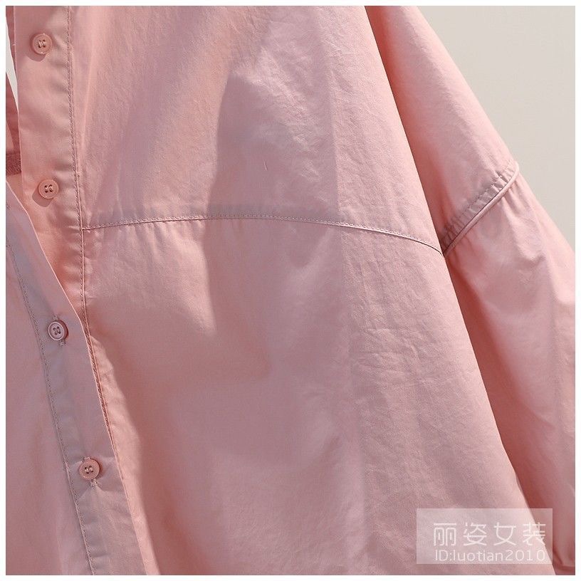 春夏秋新款新款韩版长袖小清新设计感拼接包边宽松文艺范衬衫女详情17