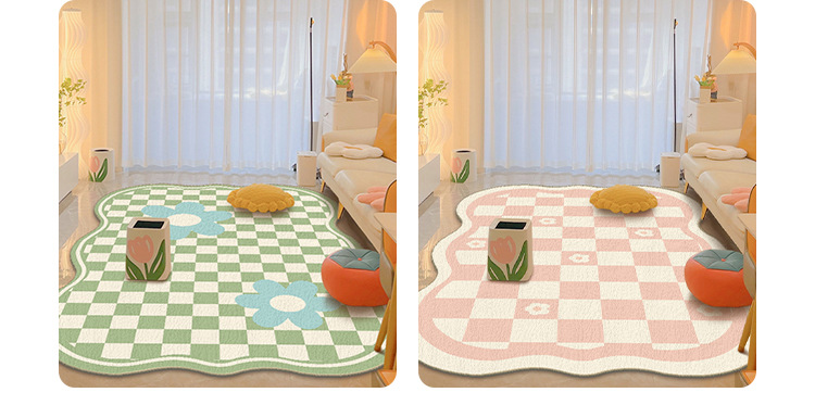 小清新四季通用卧室满铺毯家用柔软仿羊绒地毯吸水防滑客厅地毯详情13