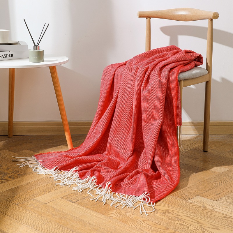 北欧简约梭织毯空调毯民宿酒店样板房床尾毯搭巾搭毯单人沙发毯详情10
