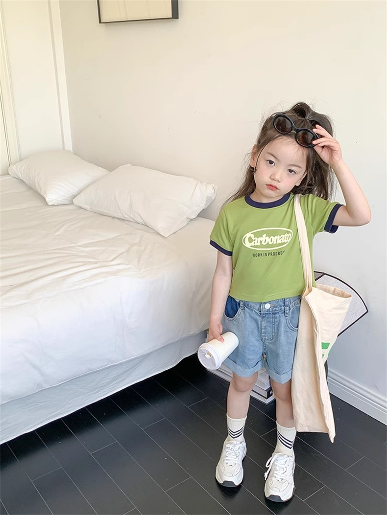 女童夏款短袖T恤女宝宝莫代尔印花卡通童装儿童圆领薄款面膜上衣详情8