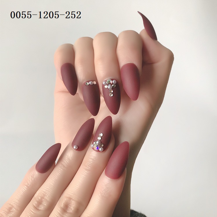 Finished nail art products, false nail patches, European and American long pointed nail pieces, ballet nail art sequins, jelly glue, good adhesion, 24 pieces custom-made pic 18
