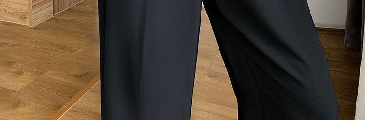 黑色西装裤女春秋新款韩版休闲直筒垂感宽松阔腿裤高腰显瘦长裤潮详情13
