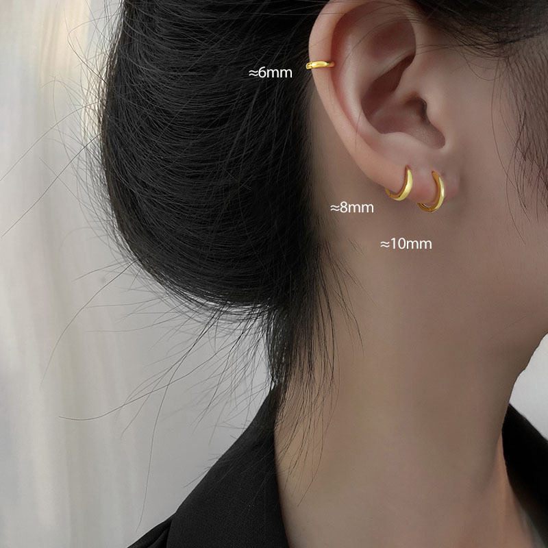 s925 silver ear buckles wholesale, feminine Korean earrings, 2023 new trendy ear bone nails, ear bone rings, trendy pic 11