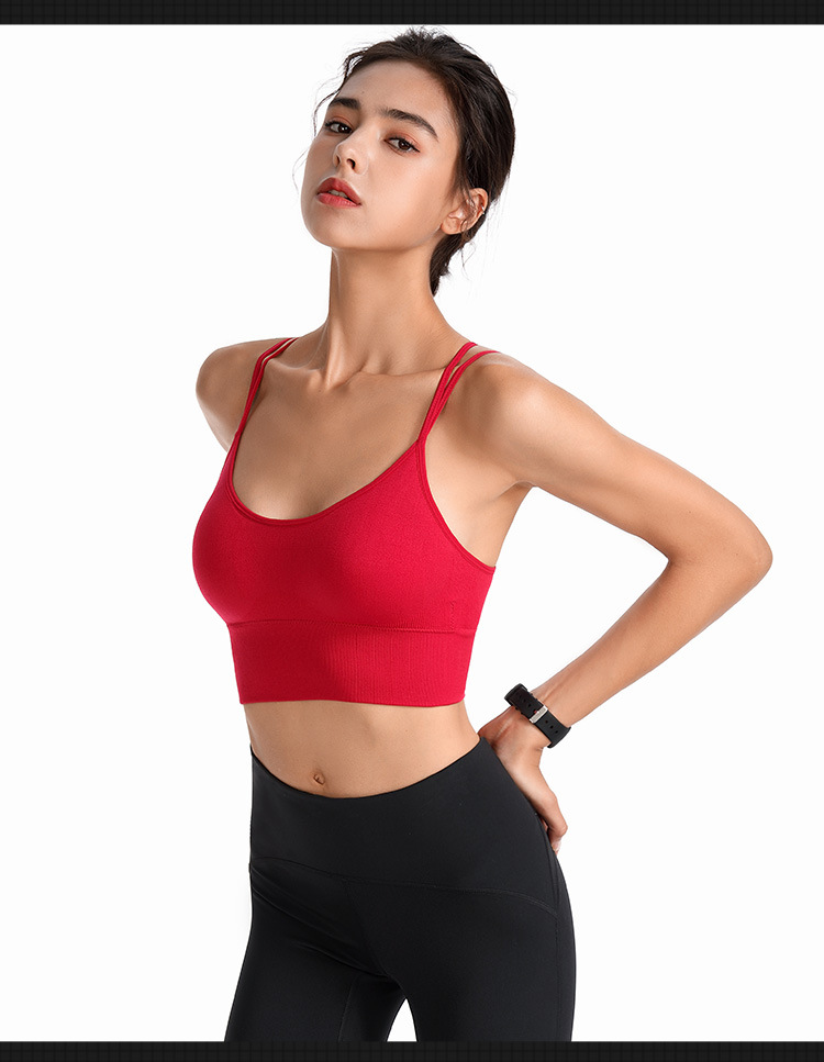 Thin-band cross-shaped yoga sports bra, quick-drying shock-absorbing running fitness sports underwear, European and American large-sized bra pic 18