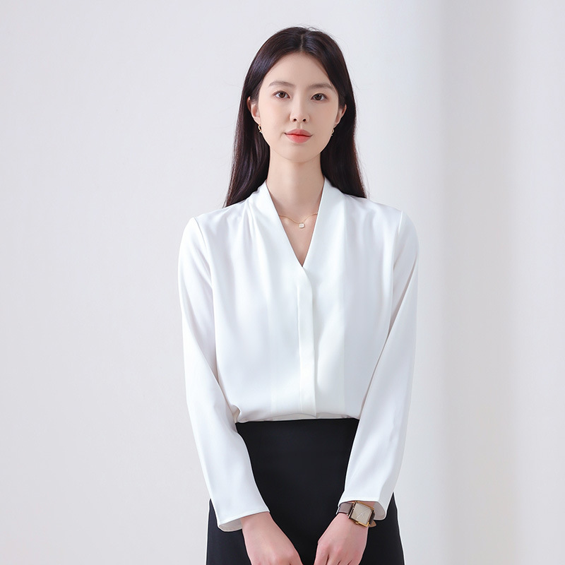 时尚衬衫女夏时尚宽松弹力透气女士长袖衬衣气质职业上衣工装详情14