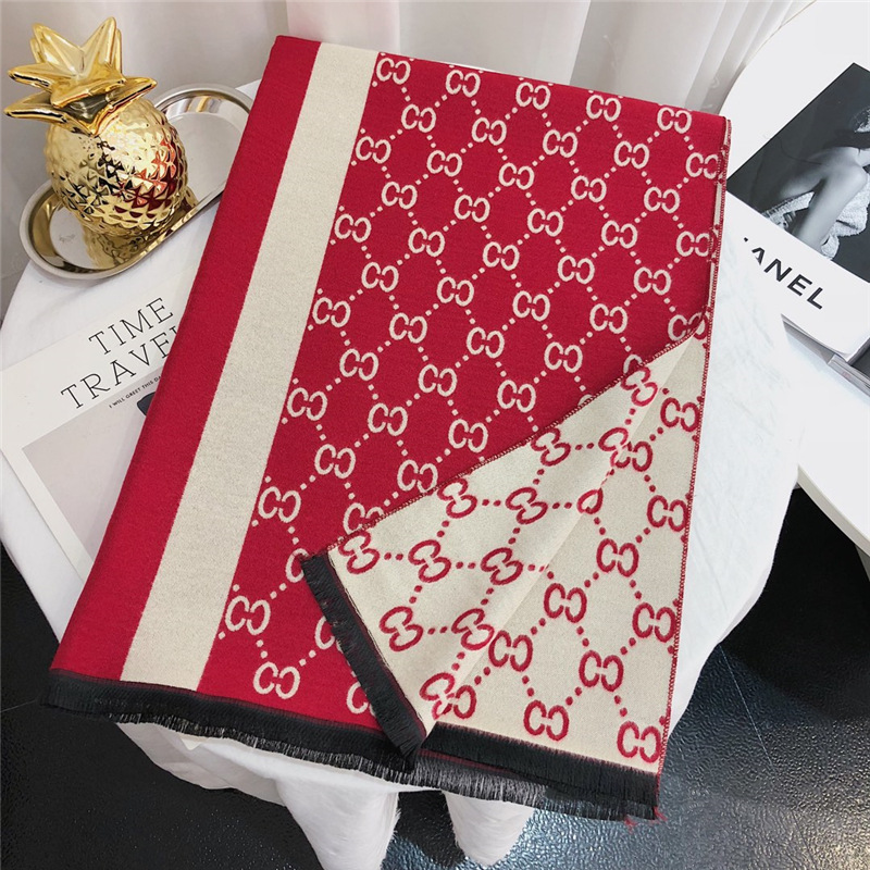 英伦格子围巾女冬季 羊绒混纺字母大披肩 千鸟格流苏潮牌羊绒围巾详情25