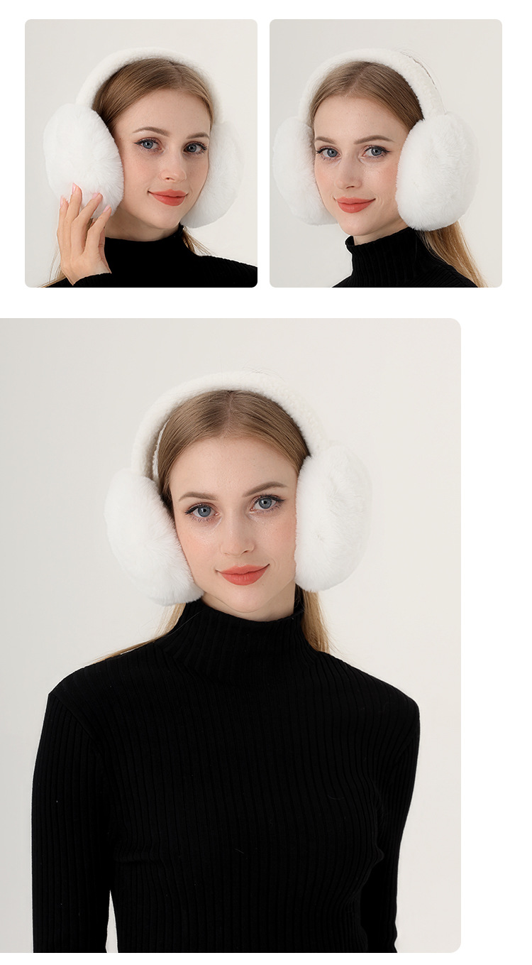 秋冬可爱保暖耳罩韩国纯色毛绒耳包学生防冻骑行防寒护耳折叠耳暖详情9