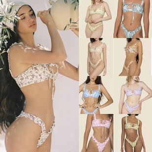 The 2020 new three-piece set of sexy printed bikini swimsuits for large-sized export from Africa, Europe and America pic 13